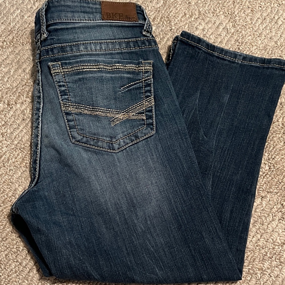 BKE Denim (Dakota) Dark Blue Denim Cropped